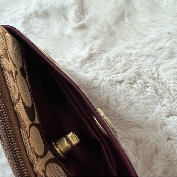 Coach Brown Logo Wristlet Bag - Picture 5 of 8